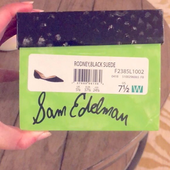 Sam Edelman black suede Rodney d’Orsay flats, size 7.5 wide - Picture 4 of 8